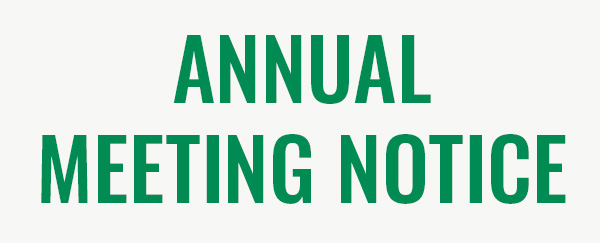 Annual Meeting Scheduled for June 26